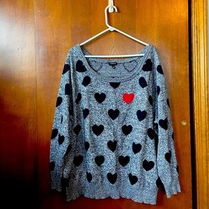 Cute Gray Heart Sweater